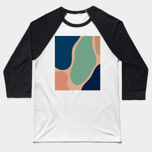 Minimal Modern  Abstract Shapes   Blue and Pink Pattern Baseball T-Shirt